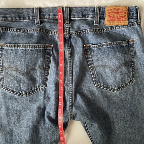 Levis 501 Button-Fly Blue Jeans W35 L30 Straight Fit Vintage Denim - Picture 12 of 13